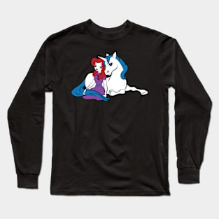 Unicorn Red Head Princess Long Sleeve T-Shirt